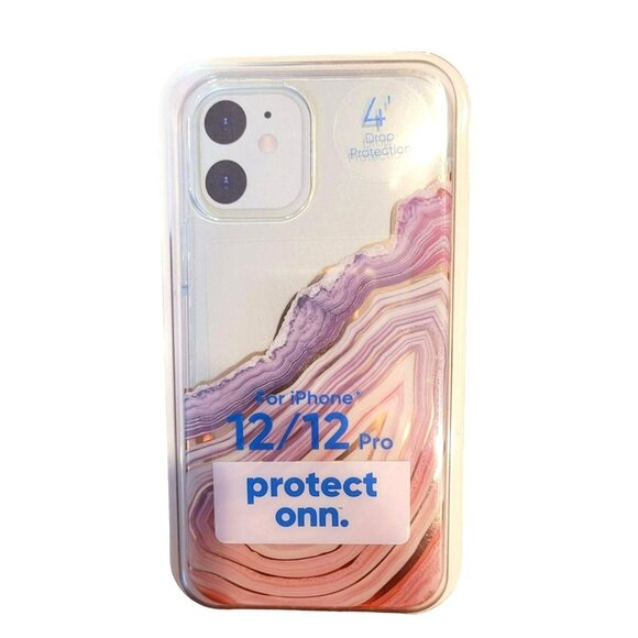 Agate Stone Clear Phone Case Compatible with iPhone 12/12 Pro Protect NIB JH1378 - Picture 1 of 2